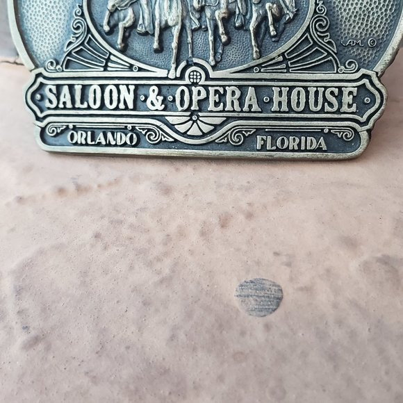 Cheyenne Saloon & Opera House Solid Brass Belt Buckle - Orlando, Fla - Vintage - Picture 3 of 7